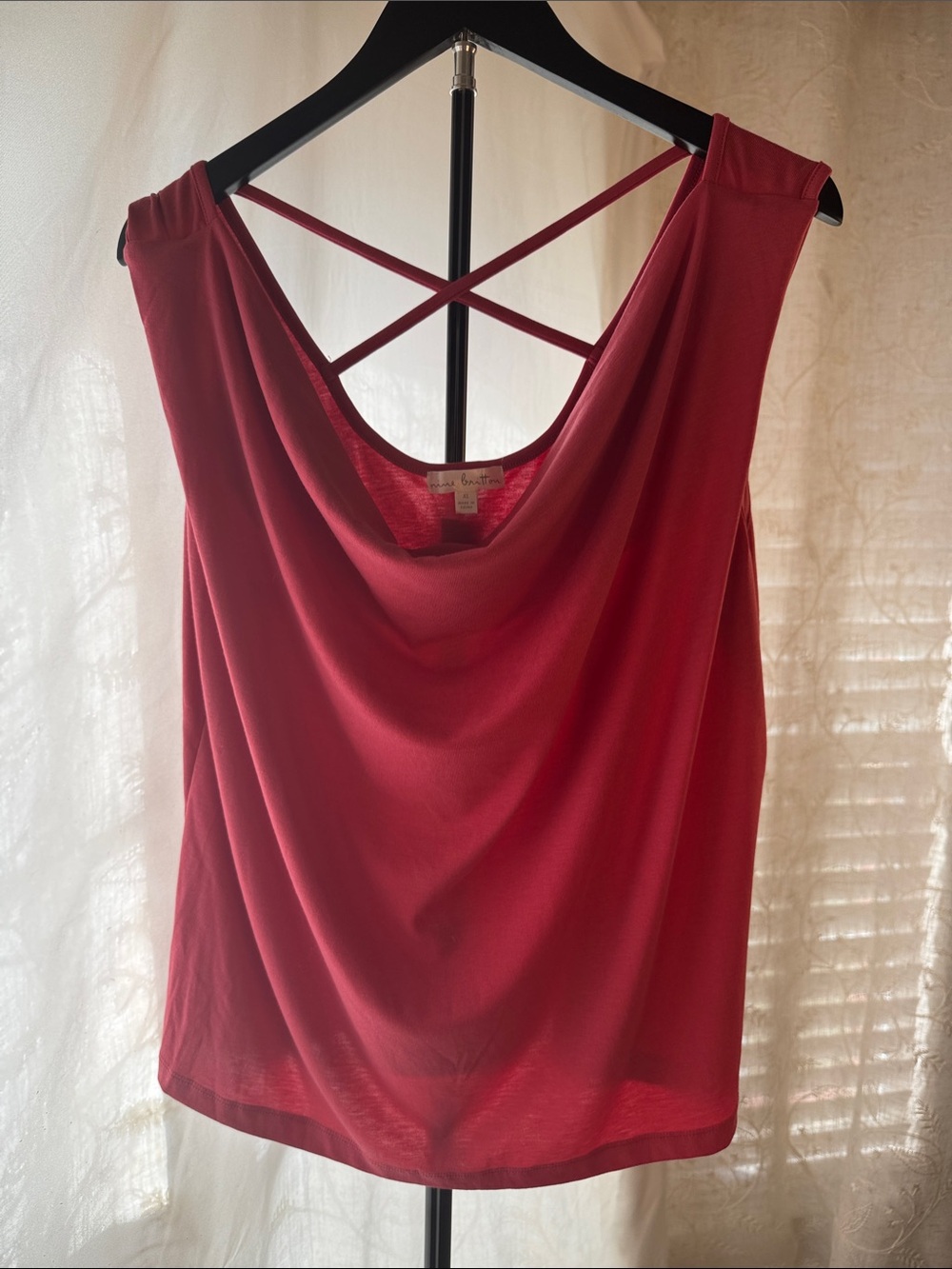 Nine britton cowl neck top pinkish red